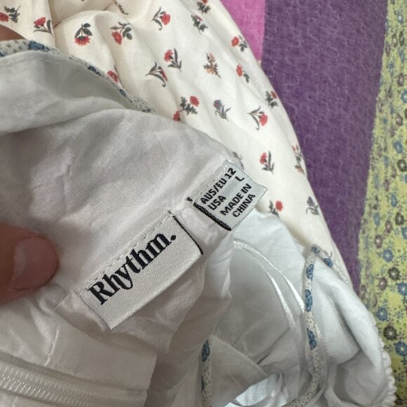 RHYTHM. Harlow Floral Gathered Maxi Dress Size Small Boho Cute Ditsy Smocked - Picture 9 of 12